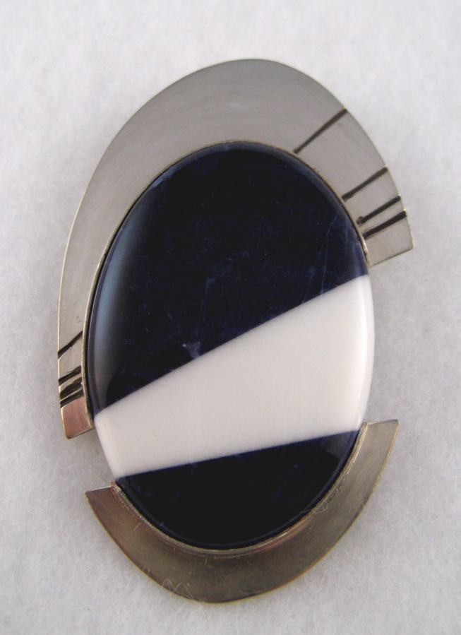 composite cabochon of howlite and sodalite