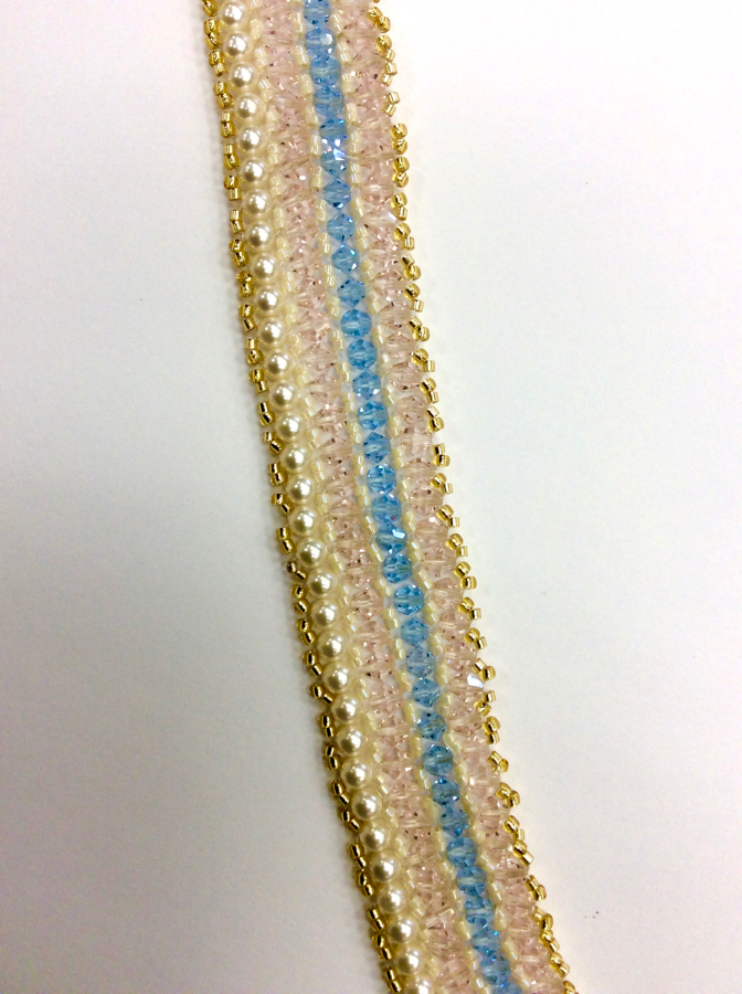 beaded 'ribbon candy' bracelet